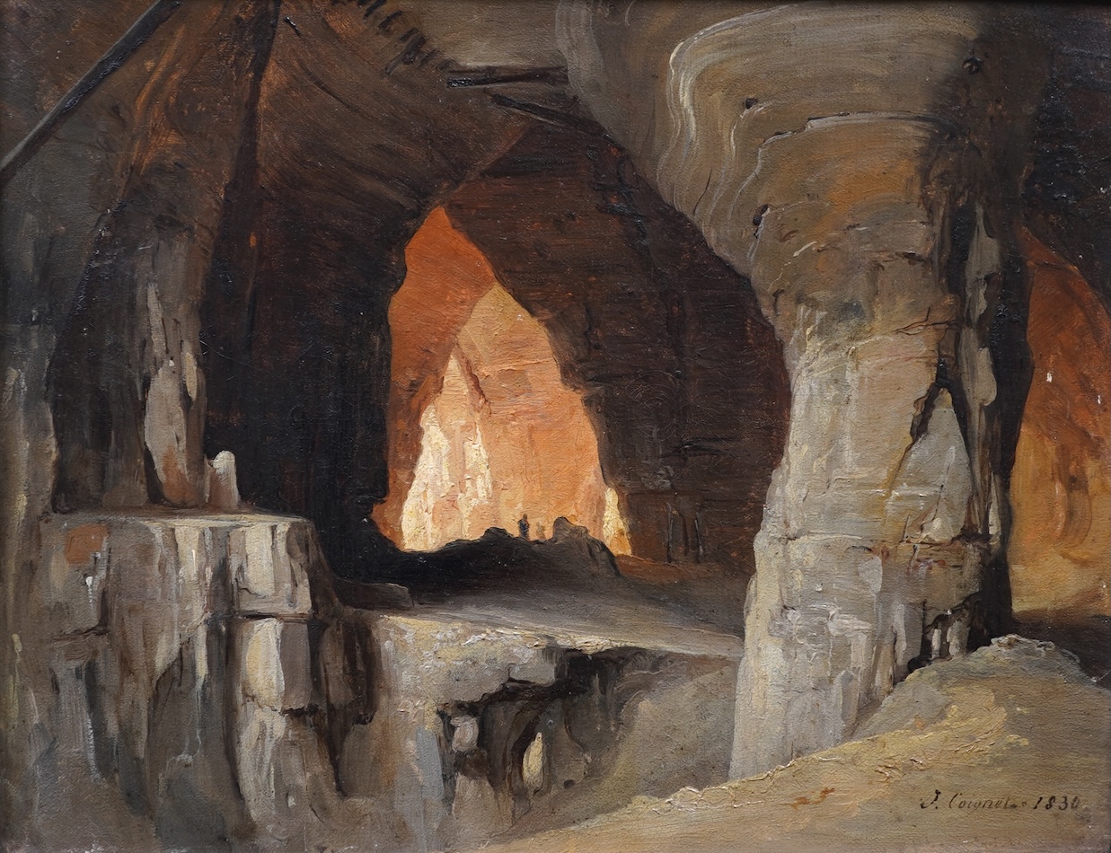 Jules Coignet, French (1798-1860), Cavernous landscape